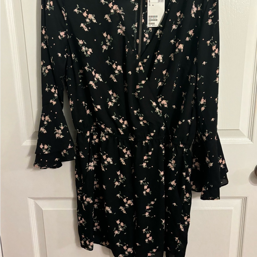 Women’s Floral Black romper dress size 16